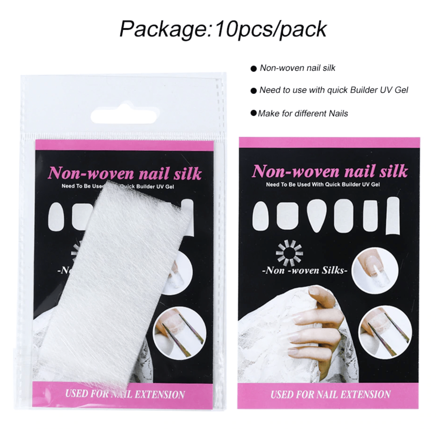 Nail Extension Silk Fiberglass (10PCS)