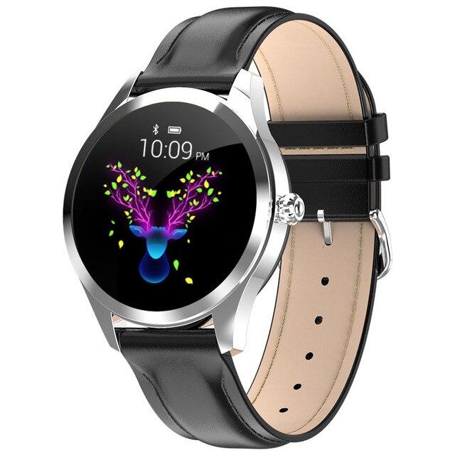 2019 New Smart Watch Women KW10 Heart Rate Bluetooth Smart Watch IP68 Waterproof Smartwatches Physiological Cycle Watch for IOS