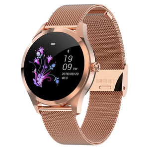 2019 New Smart Watch Women KW10 Heart Rate Bluetooth Smart Watch IP68 Waterproof Smartwatches Physiological Cycle Watch for IOS