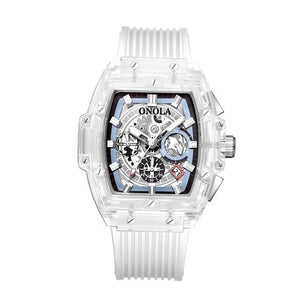 ONOLA Brand Transparent Plastic Watch Men Women clock 2019 Fashion Sports casual cool unique Quartz Luxury square Mens Watch