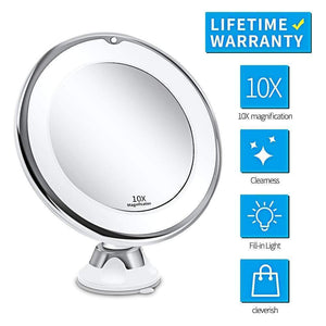 10x Magnifying LED Lighted Makeup Mirror