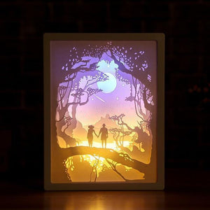 3D Light and Shadow Night Lamp Paper Carving Art