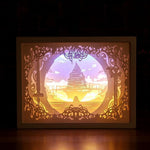 3D Light and Shadow Night Lamp Paper Carving Art