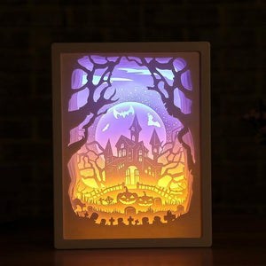 3D Light and Shadow Night Lamp Paper Carving Art