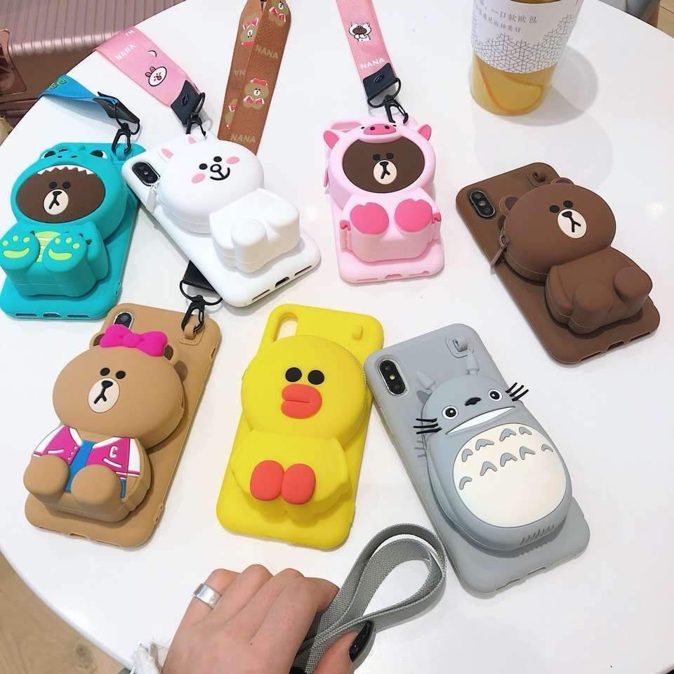 Cartoon Storage Phone Case For iPhone/Samsung