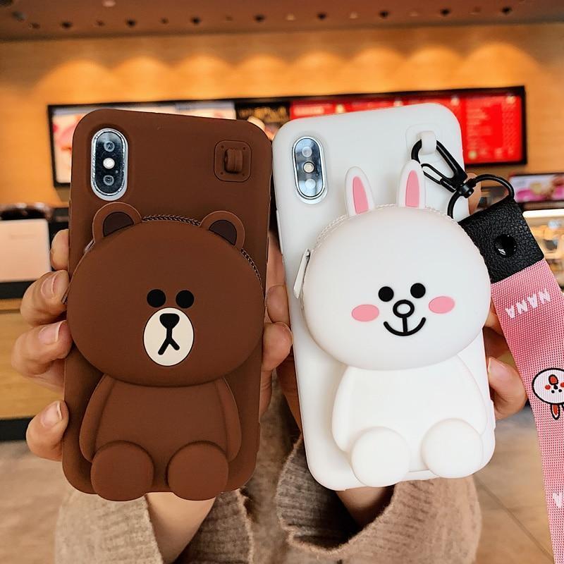 Cartoon Storage Phone Case For iPhone/Samsung