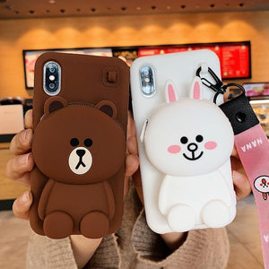 Cartoon Storage Phone Case For iPhone/Samsung