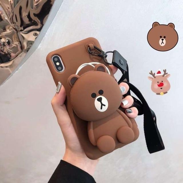 Cartoon Storage Phone Case For iPhone/Samsung