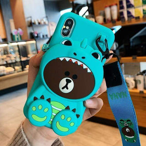 Cartoon Storage Phone Case For iPhone/Samsung