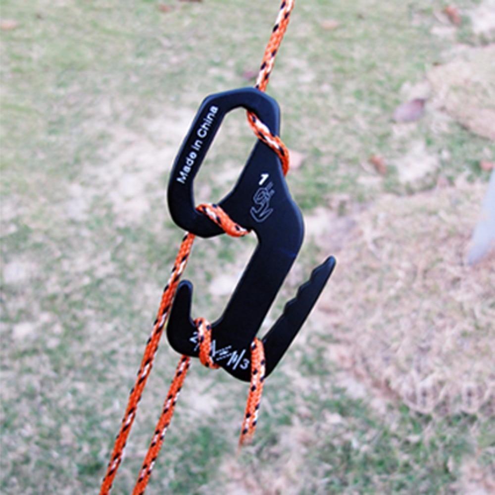 Small Aluminum Rope Tightening Mechanism With Carabiner Clip