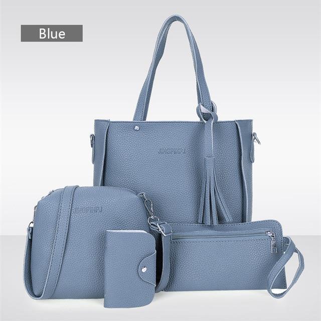 Dropshipping 4PCS Handbag Set Women PU Leather Shoulder Bag A435