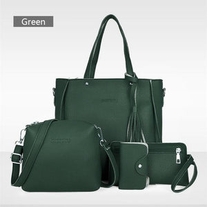 Dropshipping 4PCS Handbag Set Women PU Leather Shoulder Bag A435