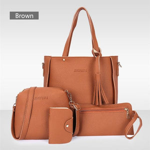 Dropshipping 4PCS Handbag Set Women PU Leather Shoulder Bag A435