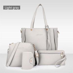 Dropshipping 4PCS Handbag Set Women PU Leather Shoulder Bag A435