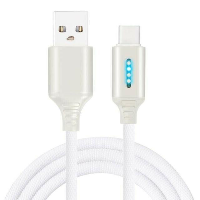 Auto Cut-off Fast Charging Nylon Cable (Android +Iphone+type-C)