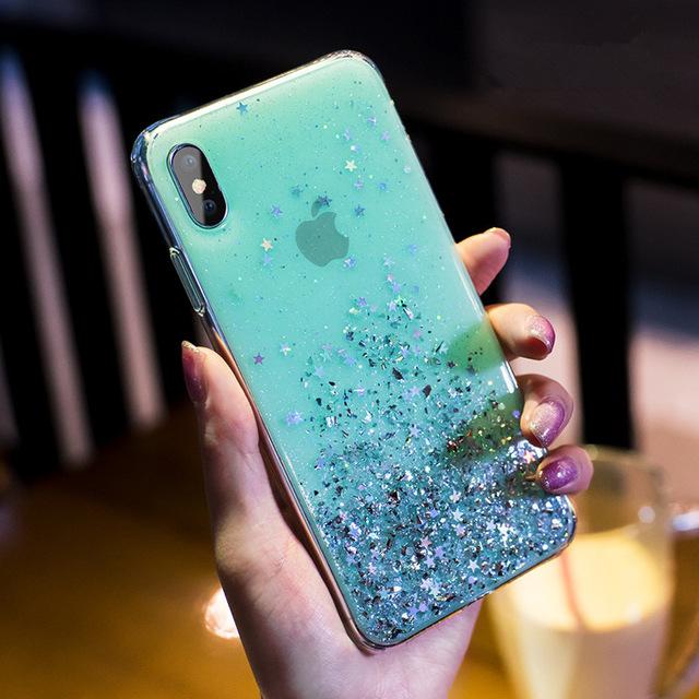 Fashion Glitter Case for iPhone X XR XS Max Silicone Bling Crystal Sequins Cover for iPhone 7 8 6 6S Plus 11 Pro Max Phone Cases