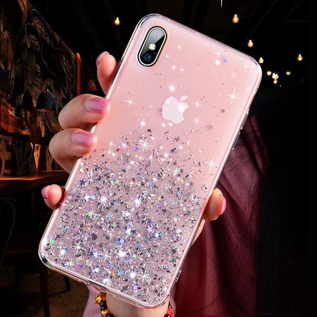 Fashion Glitter Case for iPhone X XR XS Max Silicone Bling Crystal Sequins Cover for iPhone 7 8 6 6S Plus 11 Pro Max Phone Cases