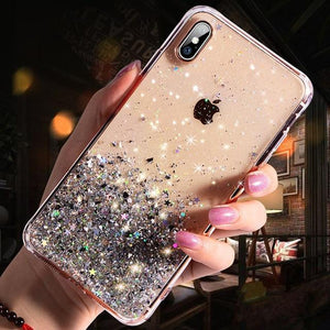 Fashion Glitter Case for iPhone X XR XS Max Silicone Bling Crystal Sequins Cover for iPhone 7 8 6 6S Plus 11 Pro Max Phone Cases