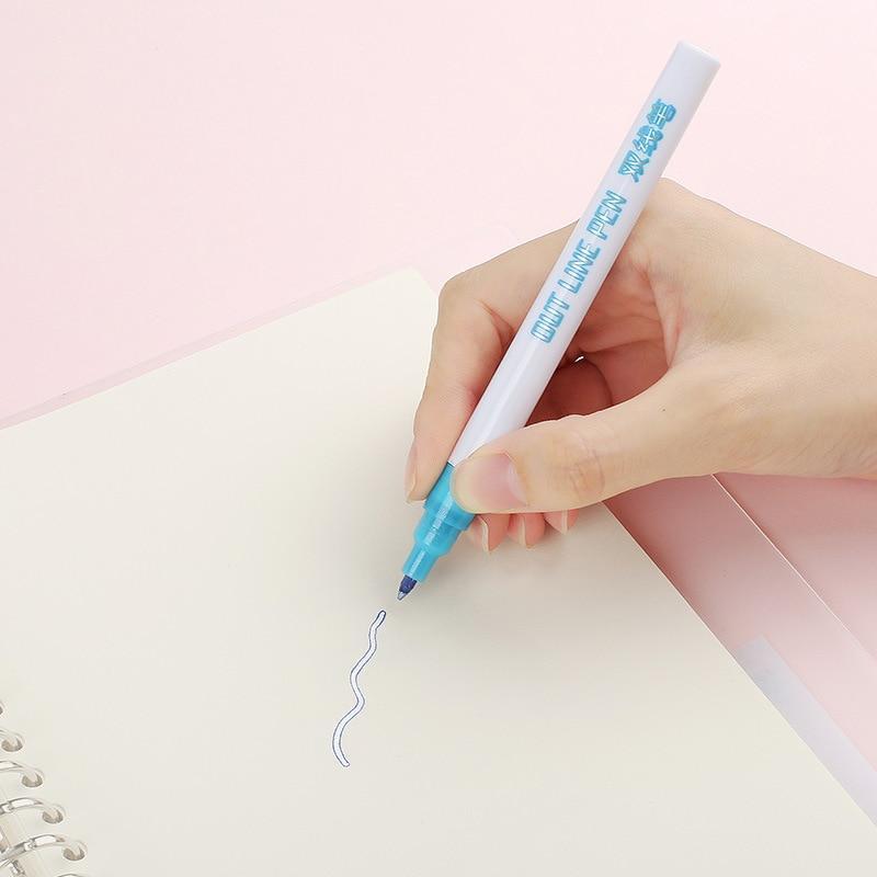 Double Line Outline Pen For Gift Card Writing & Drawing 8PCS