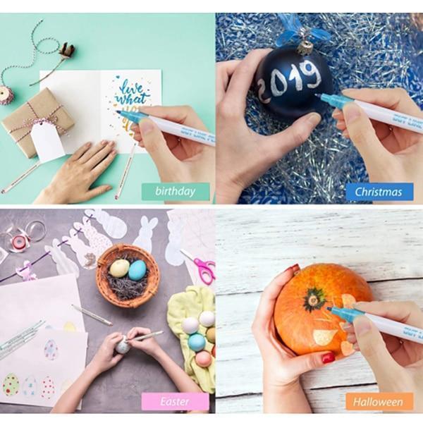 Double Line Outline Pen For Gift Card Writing & Drawing 8PCS