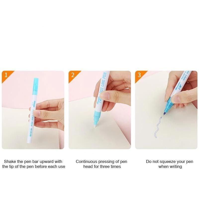 Double Line Outline Pen For Gift Card Writing & Drawing 8PCS