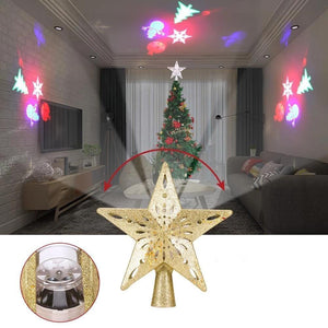 Projection Christmas Tree Topper Star LED