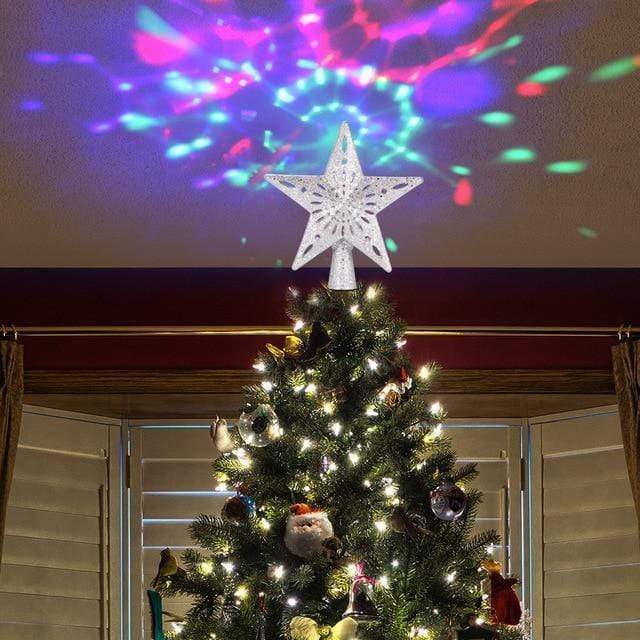 Projection Christmas Tree Topper Star LED