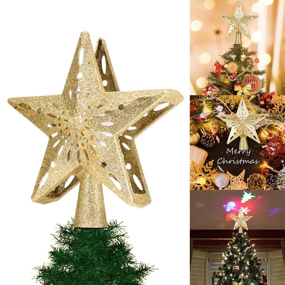 Projection Christmas Tree Topper Star LED