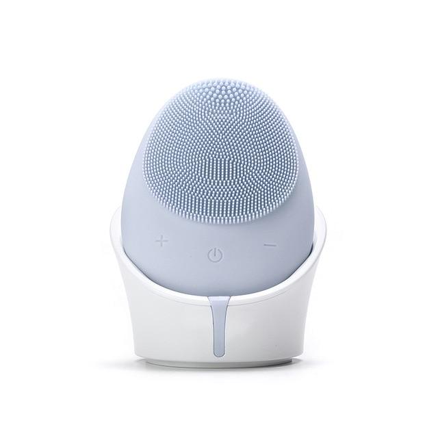 Electric Facial Cleansing Brush Sonic Vibration Silicone Face Washing Brush Massage Deep Cleansing Machine Wireless Charging