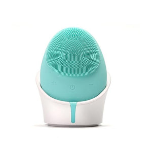 Electric Facial Cleansing Brush Sonic Vibration Silicone Face Washing Brush Massage Deep Cleansing Machine Wireless Charging