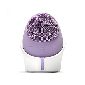 Electric Facial Cleansing Brush Sonic Vibration Silicone Face Washing Brush Massage Deep Cleansing Machine Wireless Charging