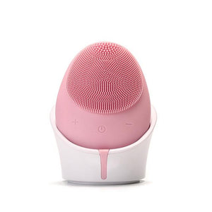 Electric Facial Cleansing Brush Sonic Vibration Silicone Face Washing Brush Massage Deep Cleansing Machine Wireless Charging