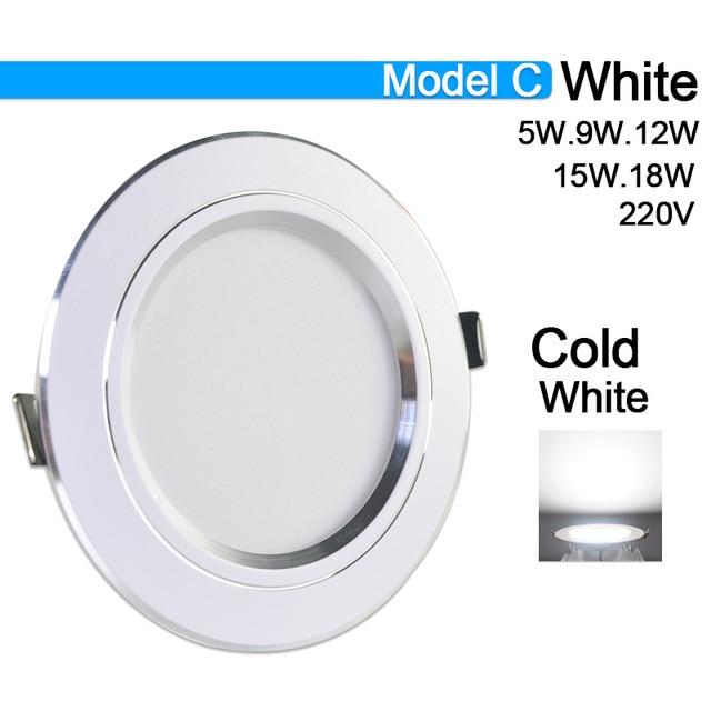 Downlight 3W 5W 9W 12W 15W 18W Spot led downlight AC 220V gold Silver White Ultra Thin Aluminum Round Recessed LED Spot Lighting