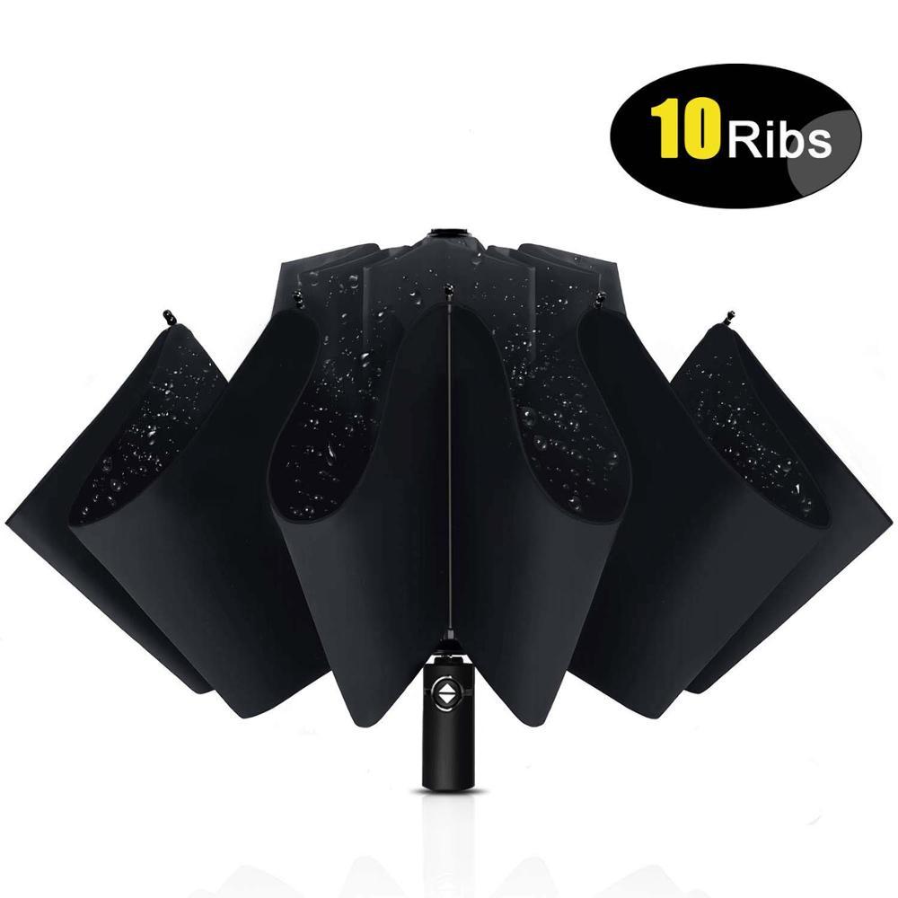 Inverted Windproof Umbrella with Teflon Coating,10 Ribs Auto Open & Close Travel Umbrella,Portable Reverse Outdoor sun Umbrellas