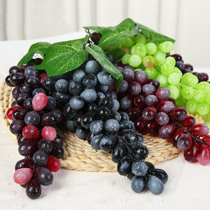 1 pc Artificial Fruit Grapes Plastic Fake Decorative Fruit Lifelike Home Wedding Party Garden Decor Mini Simulation Fruit