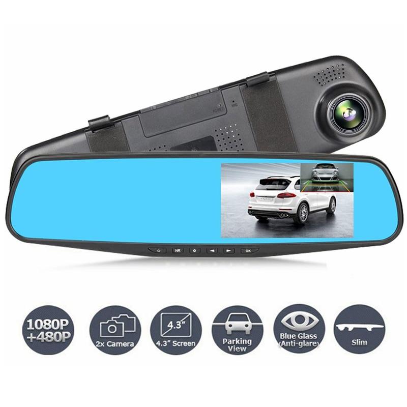 DVR Dual Lens Car Camera Full HD 1080P Video Recorder Rearview Mirror With Rear view DVR Dash cam Auto registrater