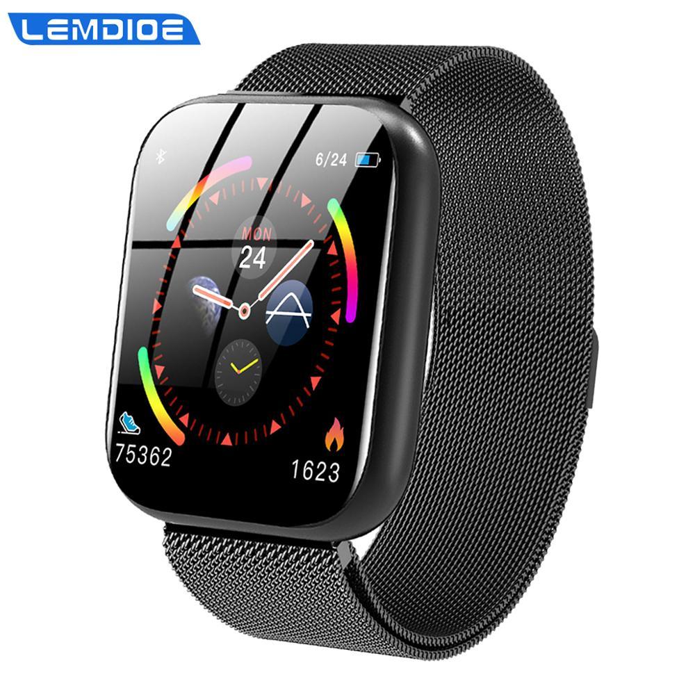 LEMDIOE Women Smart Watch Men Health Monitor Call Message Reminder Fitness Tracker Weather Display For Apple Watch Smartwatch