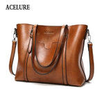 ACELURE Women bag Oil wax Women's Leather Handbags Luxury Lady Hand Bags With Purse Pocket Women messenger bag Big Tote Sac Bols