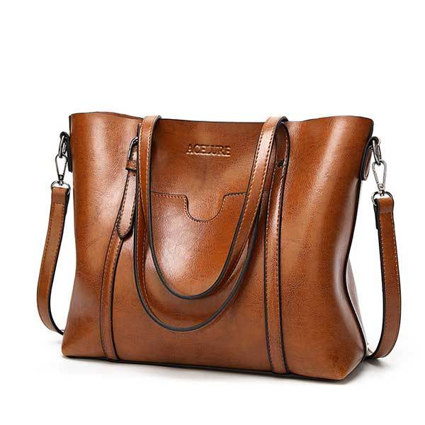ACELURE Women bag Oil wax Women's Leather Handbags Luxury Lady Hand Bags With Purse Pocket Women messenger bag Big Tote Sac Bols