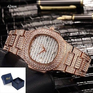 Full Bling Diamonds Watch Men ICED-OUT Hip Hop Womens Quartz Watches Gold Stainless Steel Relogio Reloj Hombre Unisex Clock Hour