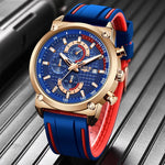 New Top Fashion Chronograph Quartz Men Watches LIGE Silicone Strap Date Wristwatch Clock Male Luminous Watch Relogio Masculino