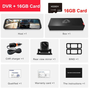 10'' Original Lenovo Streaming Media Car DVR Rear View Mirror With 16GB TF Card Dash Cam HD IPS Touch Screen Night Vision Camera