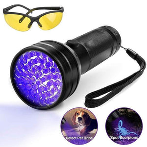 100 LED UV Blacklight Flashlight Super Bright 10 W 395 nm Violet Ultra Hand Lamp UV Torch Light For Money ,Bed Bugs, Scorpions