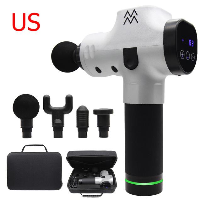 Fascia Gun Cordless Rechargeable Muscle Stimulator Deep Tissue Massager Device Body Relaxation Slimming Shaping Pain Relief