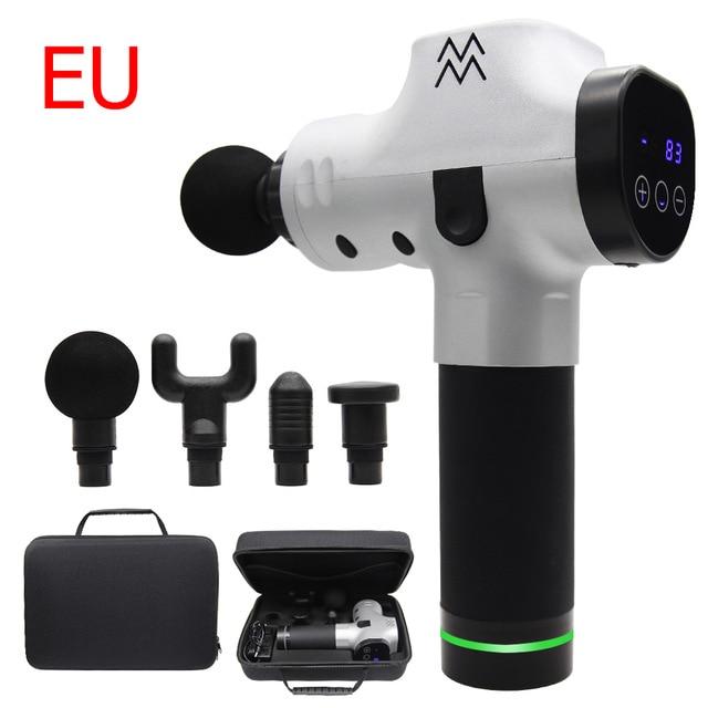 Fascia Gun Cordless Rechargeable Muscle Stimulator Deep Tissue Massager Device Body Relaxation Slimming Shaping Pain Relief