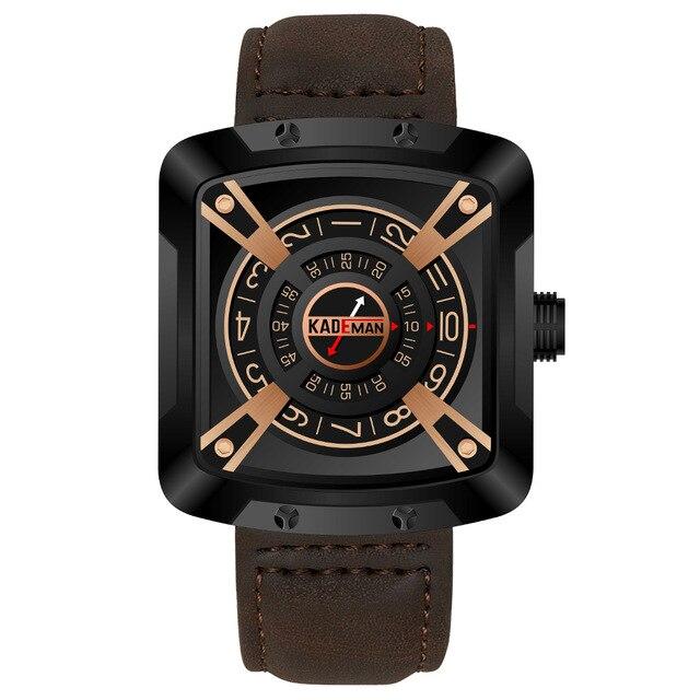 KADEMAN Original Mens Watches Luxury Sport Spure Watches TOP Brand 3ATM Casual Leather Wristwatches Business Male Quartz Relogio