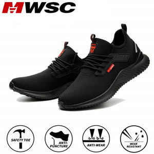 MWSC Safety Work Shoes For Men Steel Toe Cap Indestructible Work Boots Anti-smashing Men Construction Boots Working Sneakers