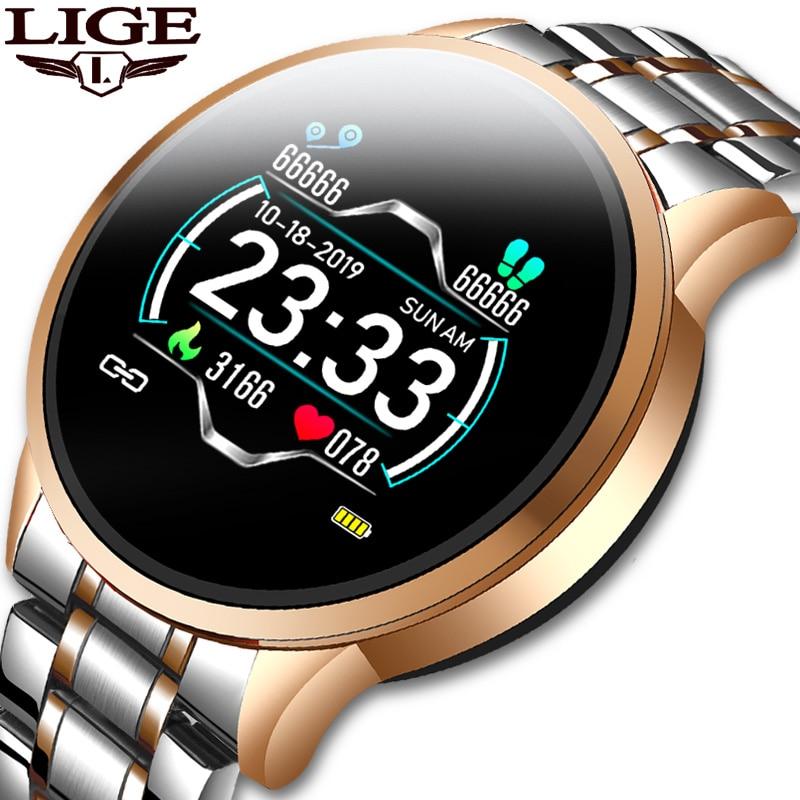 LIGE 2020 New Smart Watch Men Women Sports Watch LED screen Waterproof Fitness Tracker for Android ios Pedometer Smart Watch