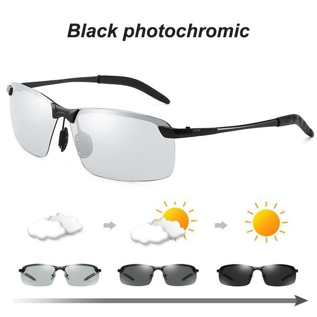 Photochromic Sunglasses Driving Men Polarized Sunglasses Chameleon Glasses Male Sun Glasses Day Night Vision Driver's Eyewear