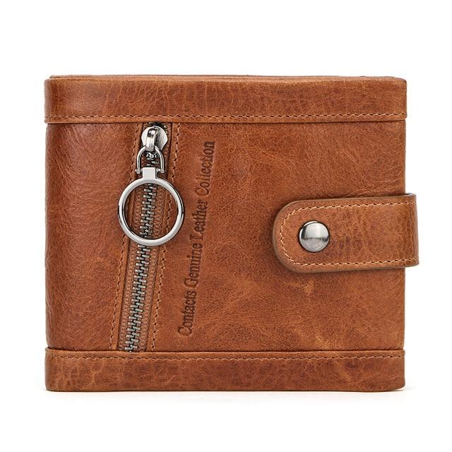 Contact's Small Women Genuine Leather Wallet Red Femal Card Wallets Zipper Coin Purse Pocket Mini Wallet Portfel Girlfriend Gift